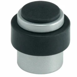 Butée De Porte Au Sol Vachette 3737 En Zamak Anodisé Argent Avec Amortisseur