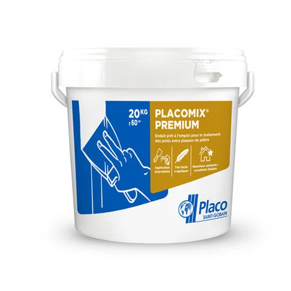 Enduit à Joints Prêt à L'emploi - Placomix Premium - Seau De 20 KG 1 Enduit à Joints Prêt à L'emploi - Placomix Premium - Seau De 20 KG