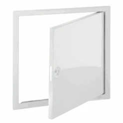 Trappe De Visite Avec Fermeture à Clé Carrée - Tôle D'acier Galvanisé - Int. 300x300 Mm - Blanc RAL 9016