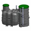 Fosse Toutes Eaux - Monoblock-2-4 V3 Biorock - Avec Poste De Relevage - Capacité 4 E.H - 2000L