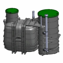 Fosse Toutes Eaux - Monoblock-2-4 V3 Biorock - Avec Poste De Relevage - Capacité 4 E.H - 2000L