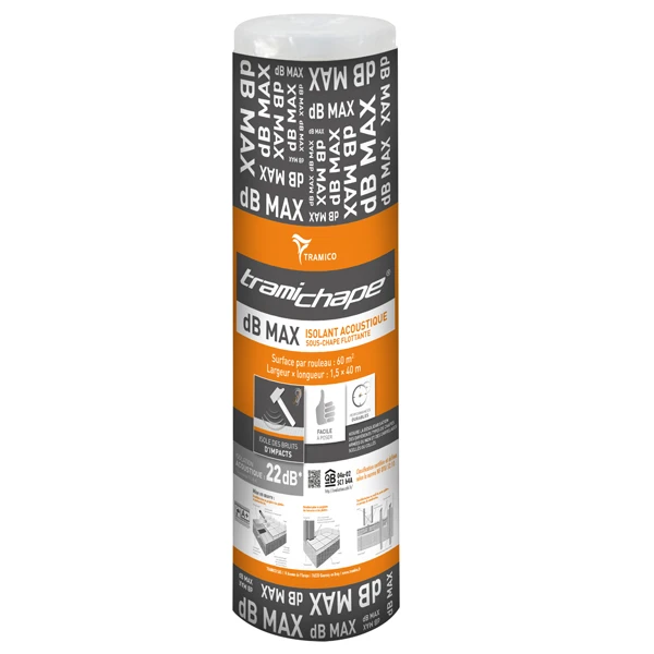Isolant Acoustique Sous-chape Flottante - Tramichape DB Max 4.5 Mm - 1,50 M X 40 M 1 Isolant Acoustique Sous-chape Flottante - Tramichape DB Max 4.5 Mm - 1,50 M X 40 M