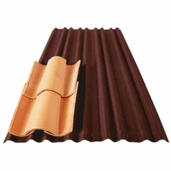 Plaque De Sous-toiture Pour Tuiles Canal - Flexoutuile Profil T235 - Rouge - 2 M X 1,05 M