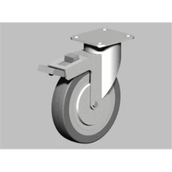 Roulette Polypro. Gris TPE Frein Ø125 100kg : PRODIF-SOMEC 024557