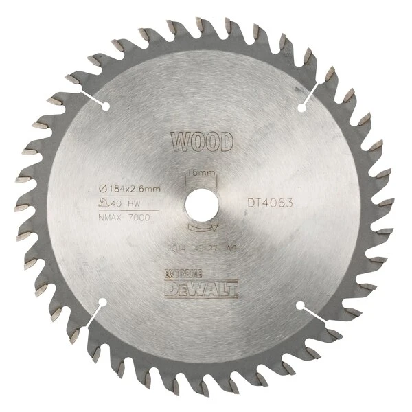 Lame Scie Circulaire Bois Dewalt DT4063-QZ Ø 184 Mm X 16 Mm 40 Dents 2 Lame Scie Circulaire Bois Dewalt DT4063-QZ Ø 184 Mm X 16 Mm 40 Dents – Image 2