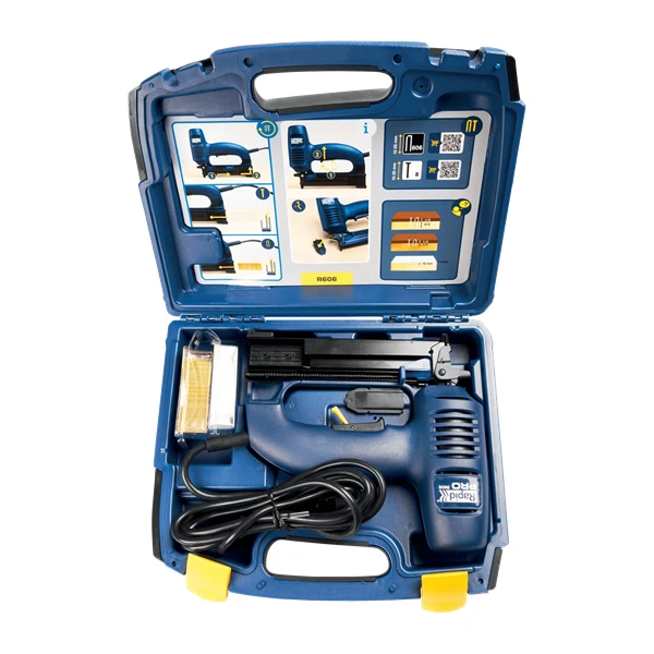 Agrafeuse Cloueuse électrique R606 Rapid - En Coffret Avec Agrafes N°606 Et Pointes N°8 10643015 3 Agrafeuse Cloueuse électrique R606 Rapid - En Coffret Avec Agrafes N°606 Et Pointes N°8 10643015 – Image 3