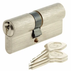 Cylindre Européen Yale YC500+ Nickelé - 3 Clés - 30 X 30 Mm