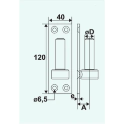 Gond Sur Plaque 40 X 120 Mm Diamètre 12 Mm Avec Trous Fraisés Noir Torbel 6120124 7 Gond Sur Plaque 40 X 120 Mm Diamètre 12 Mm Avec Trous Fraisés Noir Torbel 6120124 -Meilleur Outillage Magasin 6120124 1