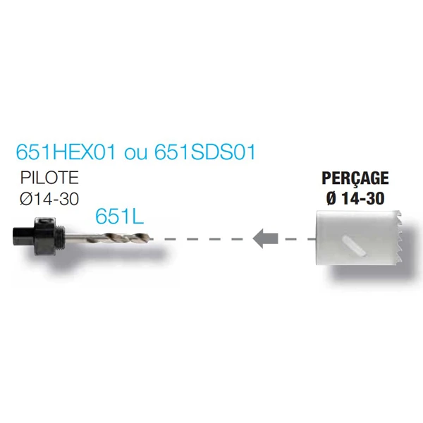 Pilote Hexagonal 651HEX01 Diager 9,5 Mm Foret Scie Cloche Ø 14-30 Mm 4 Pilote Hexagonal 651HEX01 Diager 9,5 Mm Foret Scie Cloche Ø 14-30 Mm – Image 4