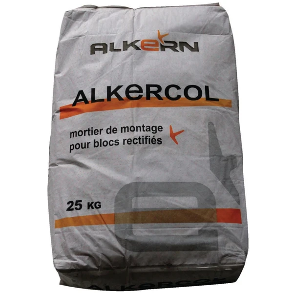 Mortier Colle Joint Mince Alkercol Pour Bloc Rectifié - 25 KG 1 Mortier Colle Joint Mince Alkercol Pour Bloc Rectifié - 25 KG