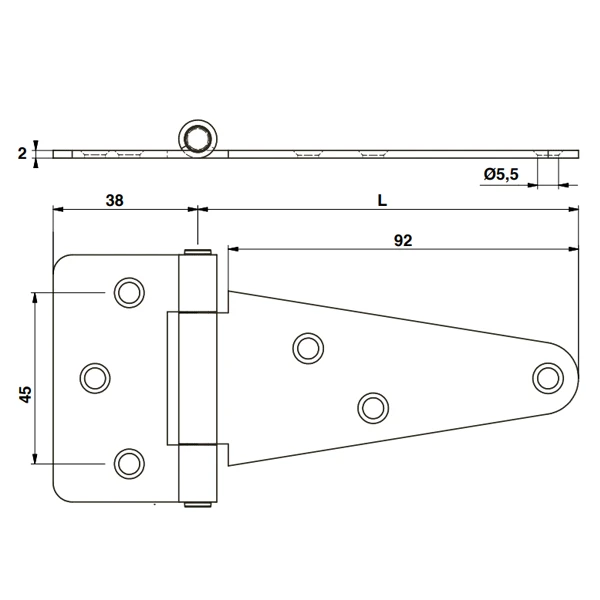 Penture Anglaise Percée Torbel Acier Inoxydable 316L - Longueur 150 Mm 2 Penture Anglaise Percée Torbel Acier Inoxydable 316L - Longueur 150 Mm – Image 2