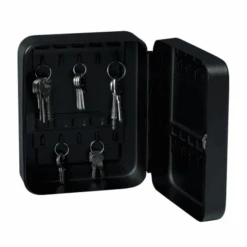 Armoire Clefs Murale Métallique Sécurisée 20 Clefs 3 Chiffres Noir Mat