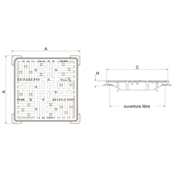 Grille PMR Plate GR'PARK 2 C250 2 Grille PMR Plate GR'PARK 2 C250 – Image 2