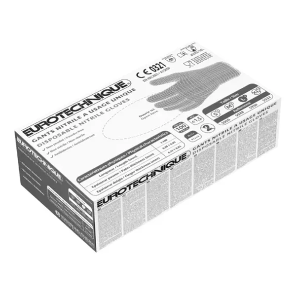Gant à Usage Unique Nitrile Noir Non Poudré Taille 7 - Boîte De 100 1 Gant à Usage Unique Nitrile Noir Non Poudré Taille 7 - Boîte De 100