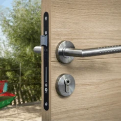 Boîtier Serrure Gâche Monomax NF Entraxe 70mm Carré 7mm Axe 50mm Noir