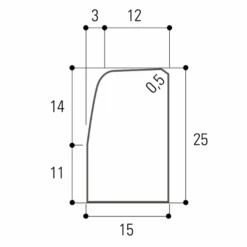Bordure De Trottoir En Béton T2 Classe U - 15 CM X 25 CM - Longueur 1,00 M