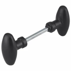 Poignée Bouton Double Thirard - Ovoïde Noir - Carré 6 Mm