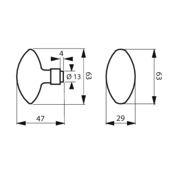 Poignée Bouton Double Thirard - Ovoïde Noir - Carré 7 Mm 2 Poignée Bouton Double Thirard - Ovoïde Noir - Carré 7 Mm – Image 2
