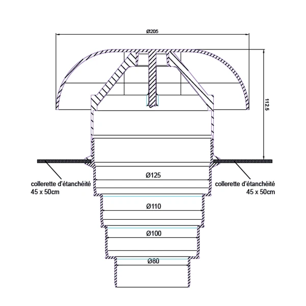 Chapeau De Ventilation 80 à 125 Mm MEP En PVC Avec Moustiquaire CVC125AN Couleur Ardoise 4 Chapeau De Ventilation 80 à 125 Mm MEP En PVC Avec Moustiquaire CVC125AN Couleur Ardoise – Image 4
