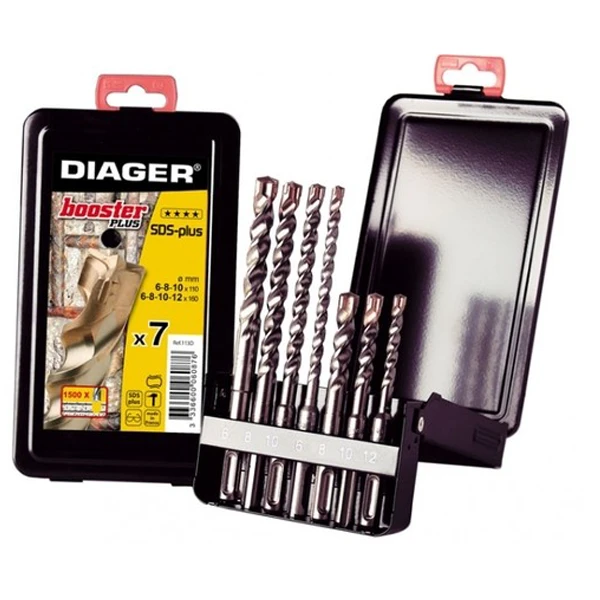 Coffret De 7 Forets Béton Booster-plus Emmanchement SDS PLUS Diager 113D 1 Coffret De 7 Forets Béton Booster-plus Emmanchement SDS PLUS Diager 113D
