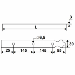 Contre-penture Feston Percée Torbel Blanche 39 X 3 Mm Longueur 515 Mm