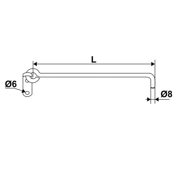 Crochet à Crémaillère Sur Platine Aluminium Noir Torbel Longueur 500 Mm 2 Crochet à Crémaillère Sur Platine Aluminium Noir Torbel Longueur 500 Mm – Image 2