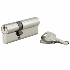 Cylindre De Sûreté - Laiton Nickelé - 30 X 50 Mm