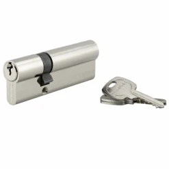 Cylindre De Sûreté - Laiton Nickelé - 30 X 60 Mm