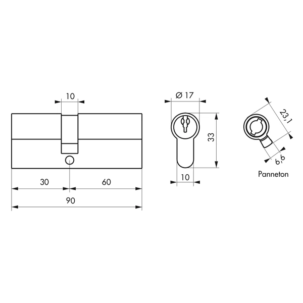 Cylindre De Serrure à Profil Européen Thirard - 30 X 60 Mm 2 Cylindre De Serrure à Profil Européen Thirard - 30 X 60 Mm – Image 2