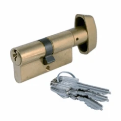 Cylindre à Bouton Tesa TE5 - Laiton - Avec 3 Clés - 40 X 60 Mm