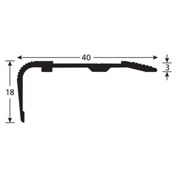 Nez De Marche Percé Alu Incolore Bord Sifflet 40 X 18 Mm Longueur 3 Mètres Romus 13723 1 Nez De Marche Percé Alu Incolore Bord Sifflet 40 X 18 Mm Longueur 3 Mètres Romus 13723