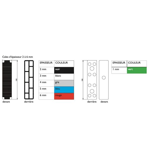 Cale Plate De Vitrage Et Agencement - 28 X 100 X 1 Mm - Prunier - Polypropylène Vert - Boîte De 1000 Pièces 2 Cale Plate De Vitrage Et Agencement - 28 X 100 X 1 Mm - Prunier - Polypropylène Vert - Boîte De 1000 Pièces – Image 2