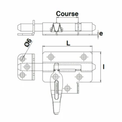 Verrou Box Porte-cadenas Gâche Ø10mm Platine 65mm Inox 316 Brossé