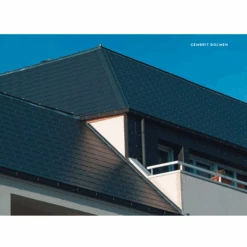 Ardoise En Fibres-ciment - Surface Lisse Bords Droits - Dolmen - Noire - 24 CM X 40 CM