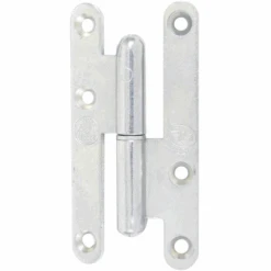 Paumelle Droite Bouts Ronds Sens Droit Acier Zingué Blanc NF 110 X 60 Mm