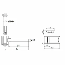 Gond Polygond Avec Circlips Et Entretoise Torbel Blanc Gond Ø 14 Mm