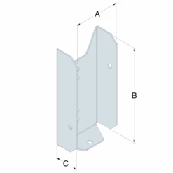 Étrier De Clôture FB24 40x85x20 Mm Simpson Strong-Tie FB24Z -Meilleur Outillage Magasin etrier cloture shema