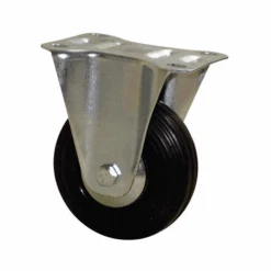 Roulette Platine Fixe Caoutchouc Noir Ø 125 Mm : 23356 PRODIF-SOMEC 023356