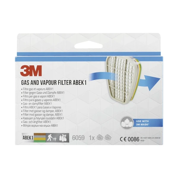 Filtre Gaz Et Vapeurs 3M 6059 ABEK1 Pour Série 6000 Et 7000 - Lot De 2 1 Filtre Gaz Et Vapeurs 3M 6059 ABEK1 Pour Série 6000 Et 7000 - Lot De 2