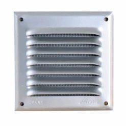Grille De Ventilation Nicoll à Persiennes Avec Moustiquaire - Extérieur - 300 X 300 Mm - Aluminium Gris