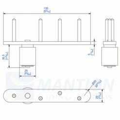 Guide Bas Sur Platine En Inox A2 Mantion 1101FXA2 Pour Profil U 1110 De Système Pliant Opentec FW75 -Meilleur Outillage Magasin guide 4