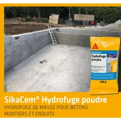 Hydrofuge De Masse En Poudre - Imperméabilisant Mortier Et Béton - SikaCem - 100g -Meilleur Outillage Magasin hydrofuge sika 1
