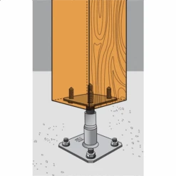 Pied De Poteau Réglable Prêt à Fixer Simpson Avec Fixations - 100 à 150 Mm -Meilleur Outillage Magasin imageproduct345781