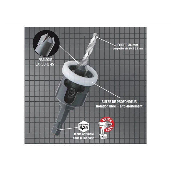 Kit Terrasse Perçage Fraisage Spécial Bois Durs 4mm Diager 902D04 3 Kit Terrasse Perçage Fraisage Spécial Bois Durs 4mm Diager 902D04 – Image 3