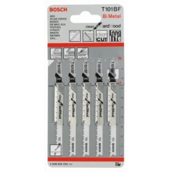 Lame Scie Sauteuse Bois Dur T 101 BF Jeu De 5 Lames : Bosch 2608634234