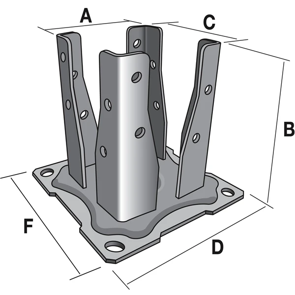 Pied De Poteau Carré Sur Platine à Boulonner AG527P Simpson-Strong-Tie 3 Pied De Poteau Carré Sur Platine à Boulonner AG527P Simpson-Strong-Tie – Image 3