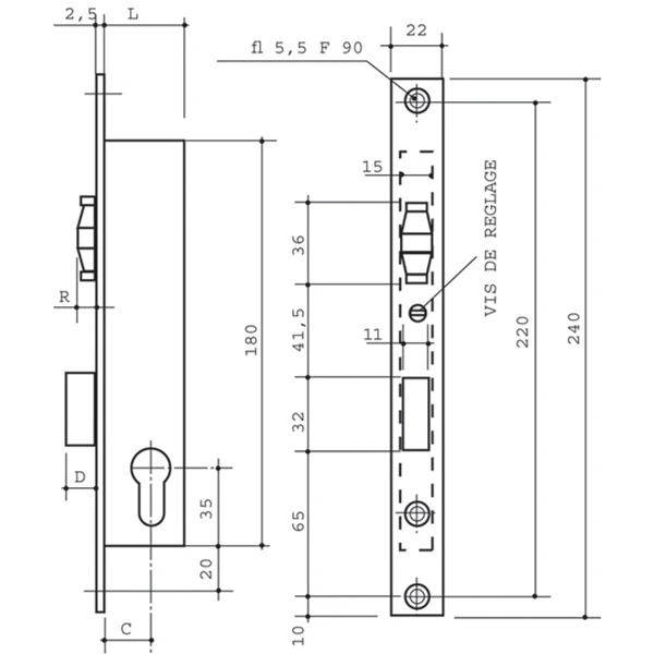 Coffre Serrure Metalux Série 8 Largeur 21 Mm Axe 10.5 Mm 1 Point Sans Gâche 1 Coffre Serrure Metalux Série 8 Largeur 21 Mm Axe 10.5 Mm 1 Point Sans Gâche