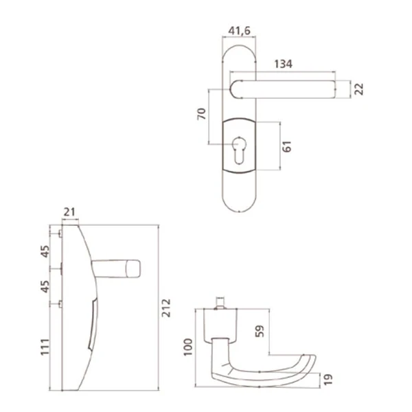 Ensemble Extérieur Béquille Réversible Débrayable à Clé Prisonnière Noir 3 Ensemble Extérieur Béquille Réversible Débrayable à Clé Prisonnière Noir – Image 3