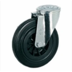 Roulette Oeil Sans Frein Caoutchouc Noir Ø125mm : PRODIF-SOMEC 002056