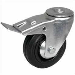 Roulette à Oeil Frein Caoutchouc Noir Ø125mm PRODIF-SOMEC 004056